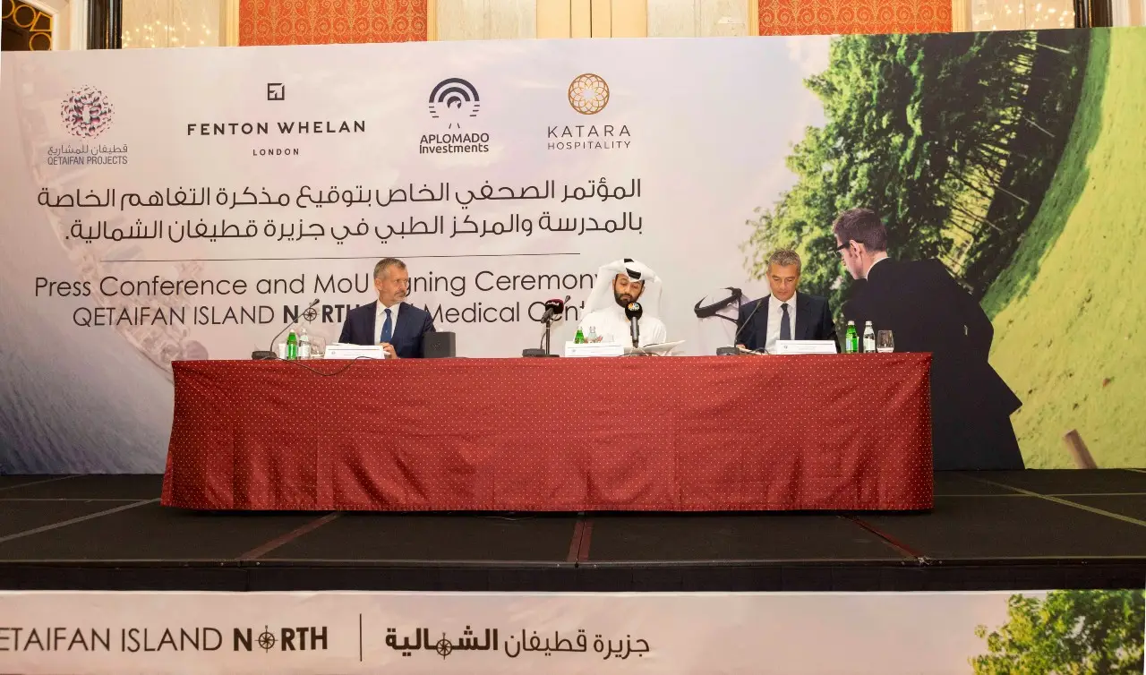 قطيفان للمشاريع توقع مذكرة تفاهم بقيمة 634 مليون ريال قطري مع شركة ابلومادو البريطانية وشركة فنتون ويلان للاستثماراتاستثمار اجنبي بقيمة 127.5 مليون جنيه إسترليني، مدعومًا بتمويل الصادرات البريطانية، وبحضور سفير صاحبة الجلالة بالمملكة المتحدة في دولة قطر