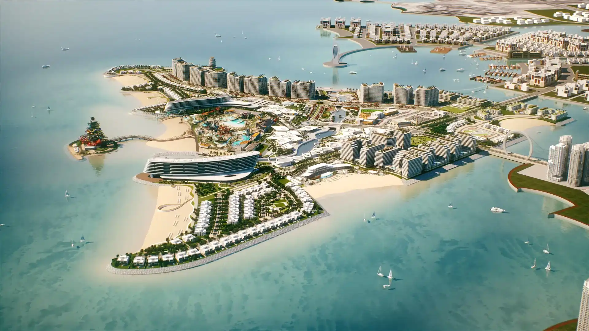 Rendering image of Qetaifan Island North offering a new Edutainment experience in its Waterpark